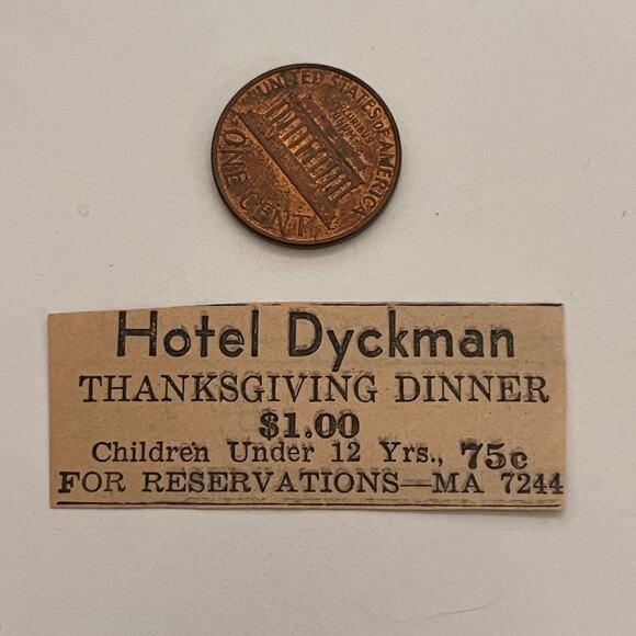 Hotel Dyckman Thanksgiving Dinner 1935 Minneapolis Newspaper Ad SAG7-M14 - Picture 2 of 2